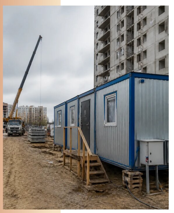 Аренда строительных вагончиков для рабочих в Сестрорецке